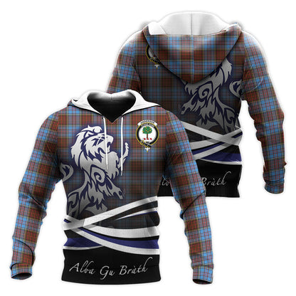 Printivon Anderson Modern Tartan Scottish Lion Hoodie
