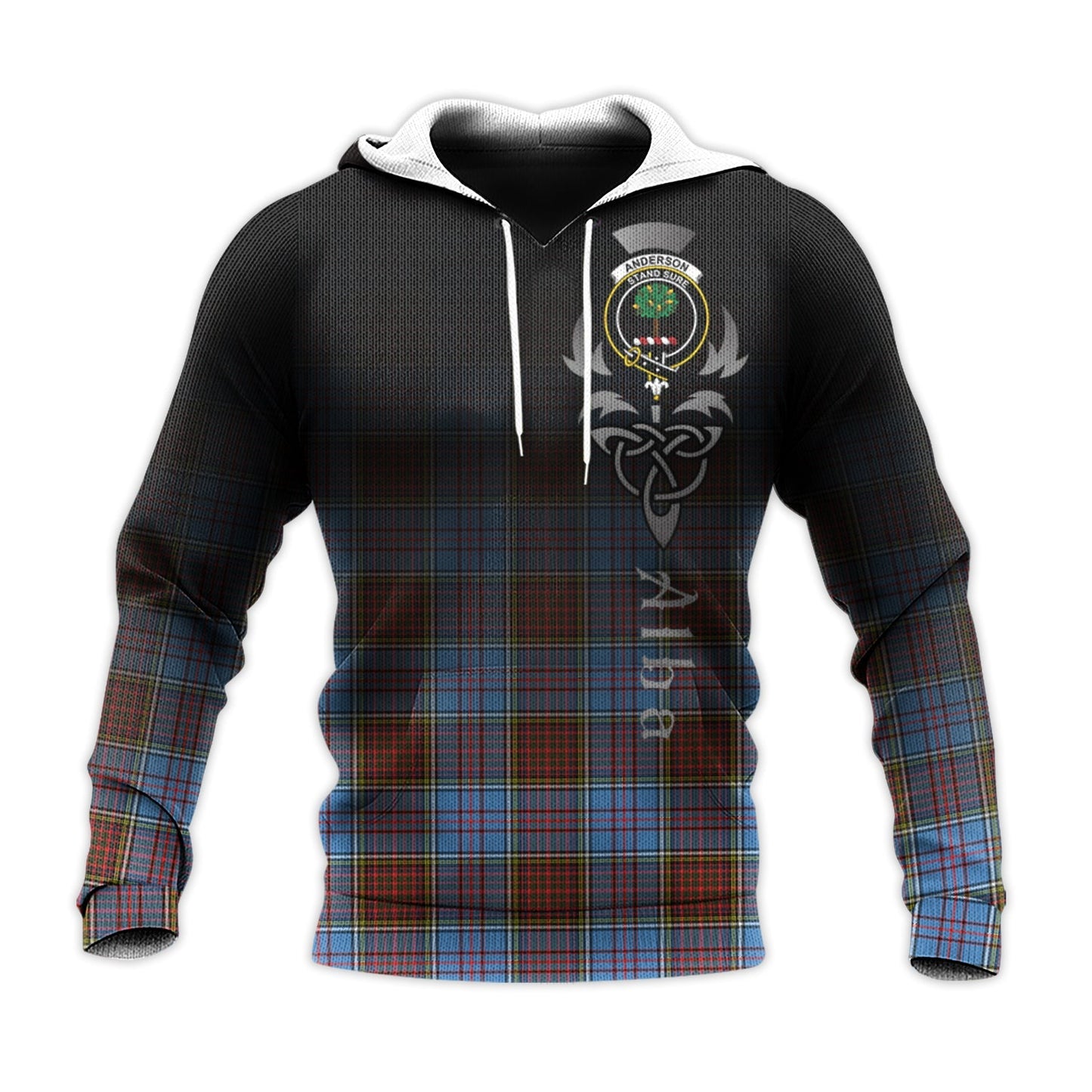 Printivon Anderson Modern Tartan Crest Alba Celtic Hoodie