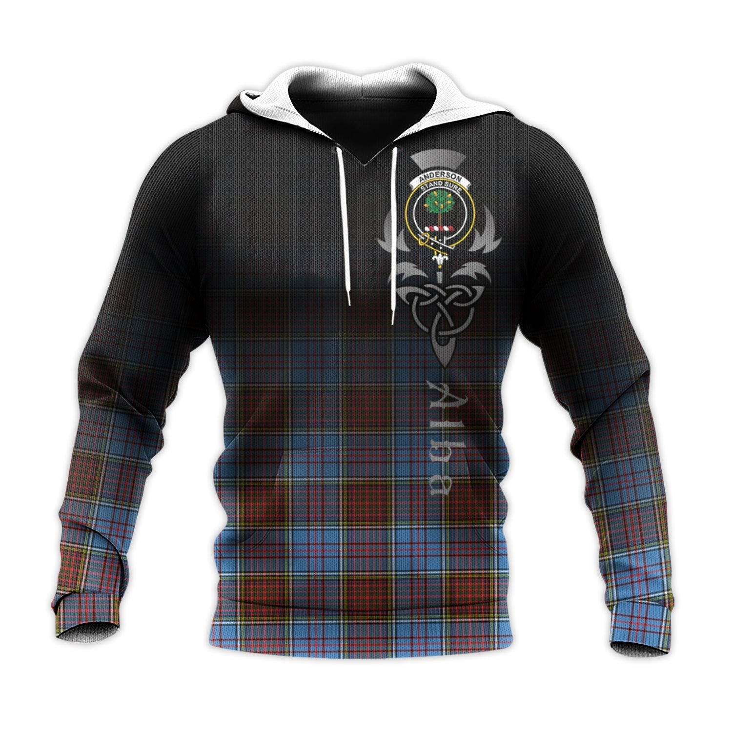 Printivon Anderson Modern Tartan Crest Alba Celtic Hoodie