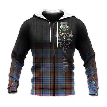 Printivon Anderson Modern Tartan Crest Alba Celtic Hoodie