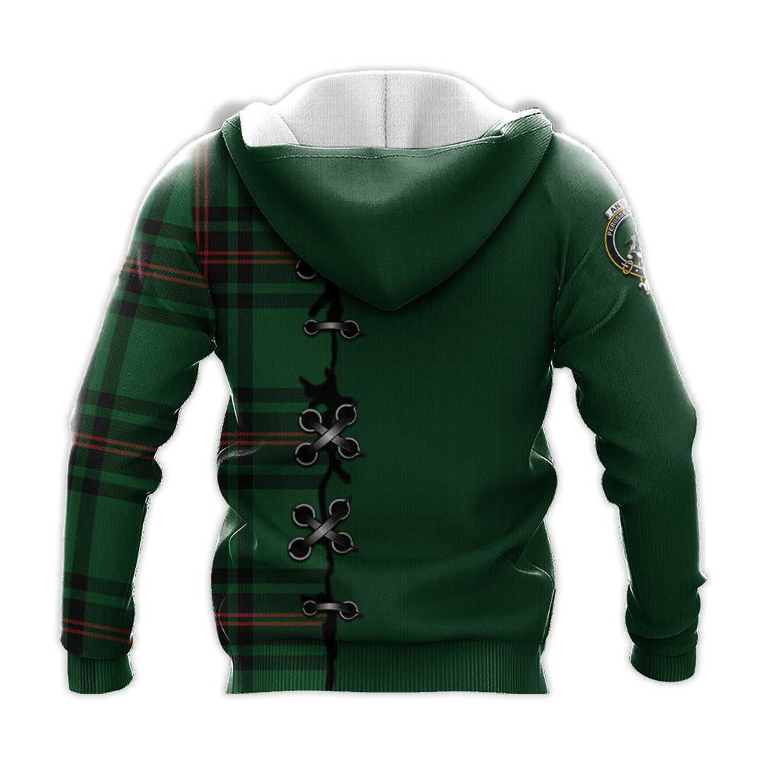 Printivon Anstruther Tartan Hoodie Lion Rampant And Celtic Thistle Style
