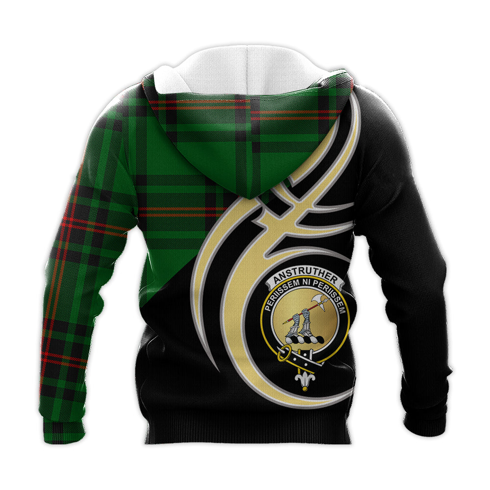 Printivon Anstruther Clan Believe In Me Crest Tartan Knitted Hoodie Custom Your Text