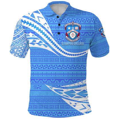 Custom Personalised ‘Apifo’ou College Polo Shirt Tonga Unique Version - Blue