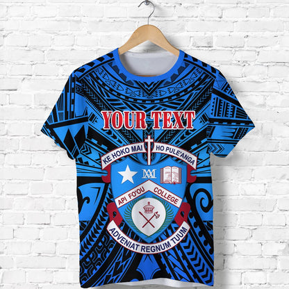 Custom Personalised Kolisi Apifoou College T Shirt Tonga - Blue
