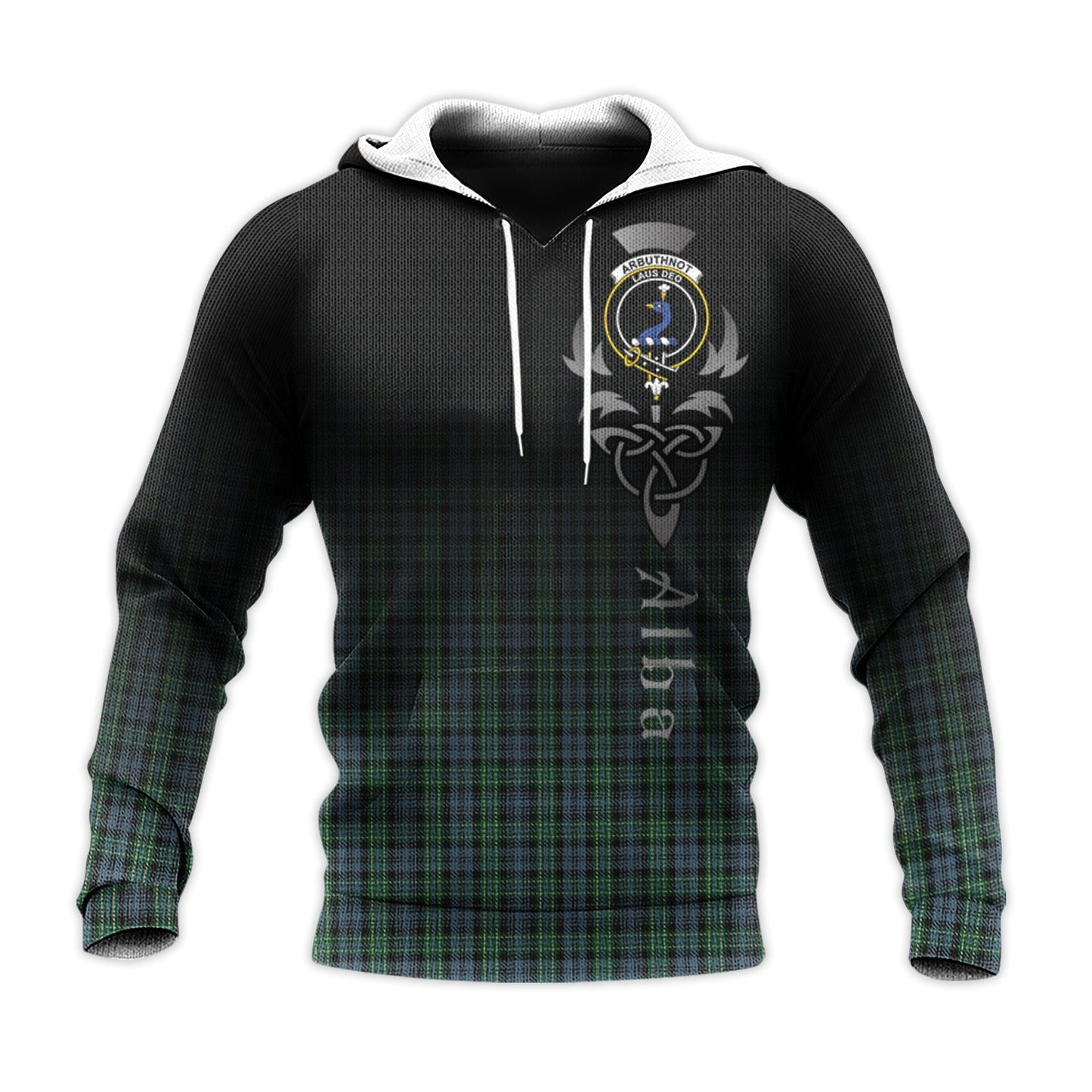 Printivon Arbuthnot Tartan Crest Alba Celtic Hoodie