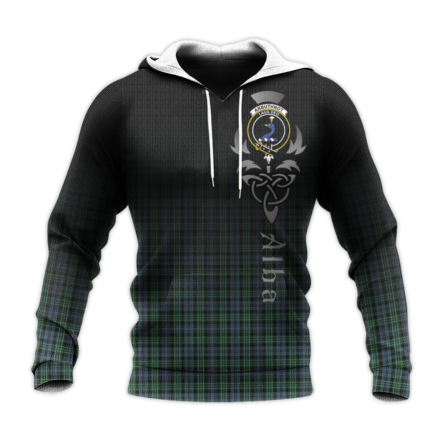 Printivon Arbuthnot Tartan Crest Alba Celtic Hoodie