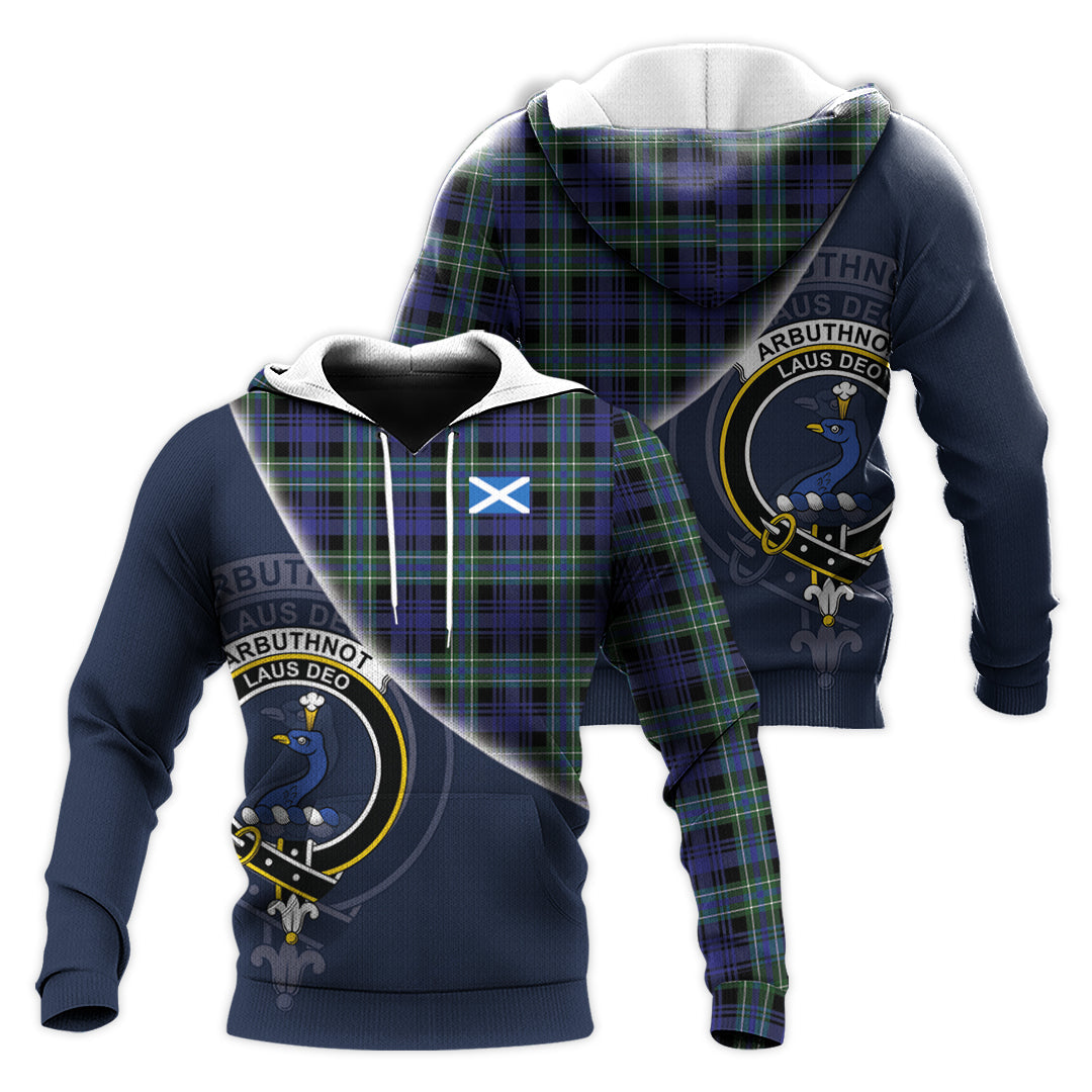 Printivon Arbuthnot Modern Tartan Scottish Crest Hoodie