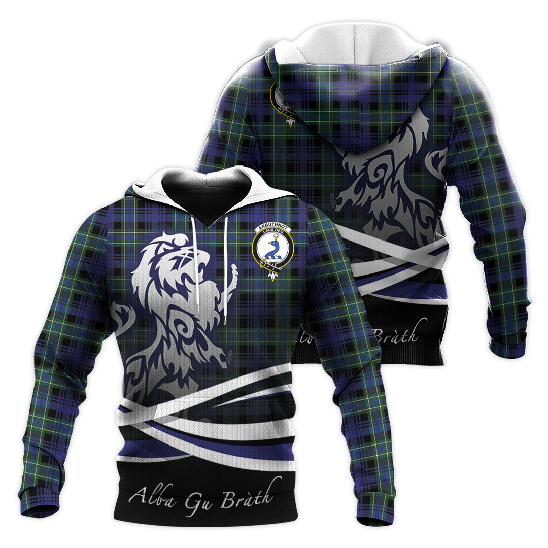 Printivon Arbuthnot Modern Tartan Scottish Lion Hoodie