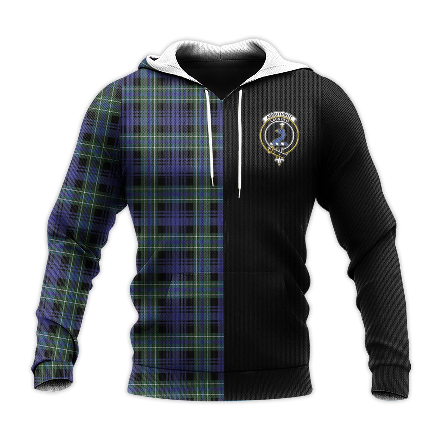 Printivon Arbuthnot Modern Tartan Personalize Half Hoodie