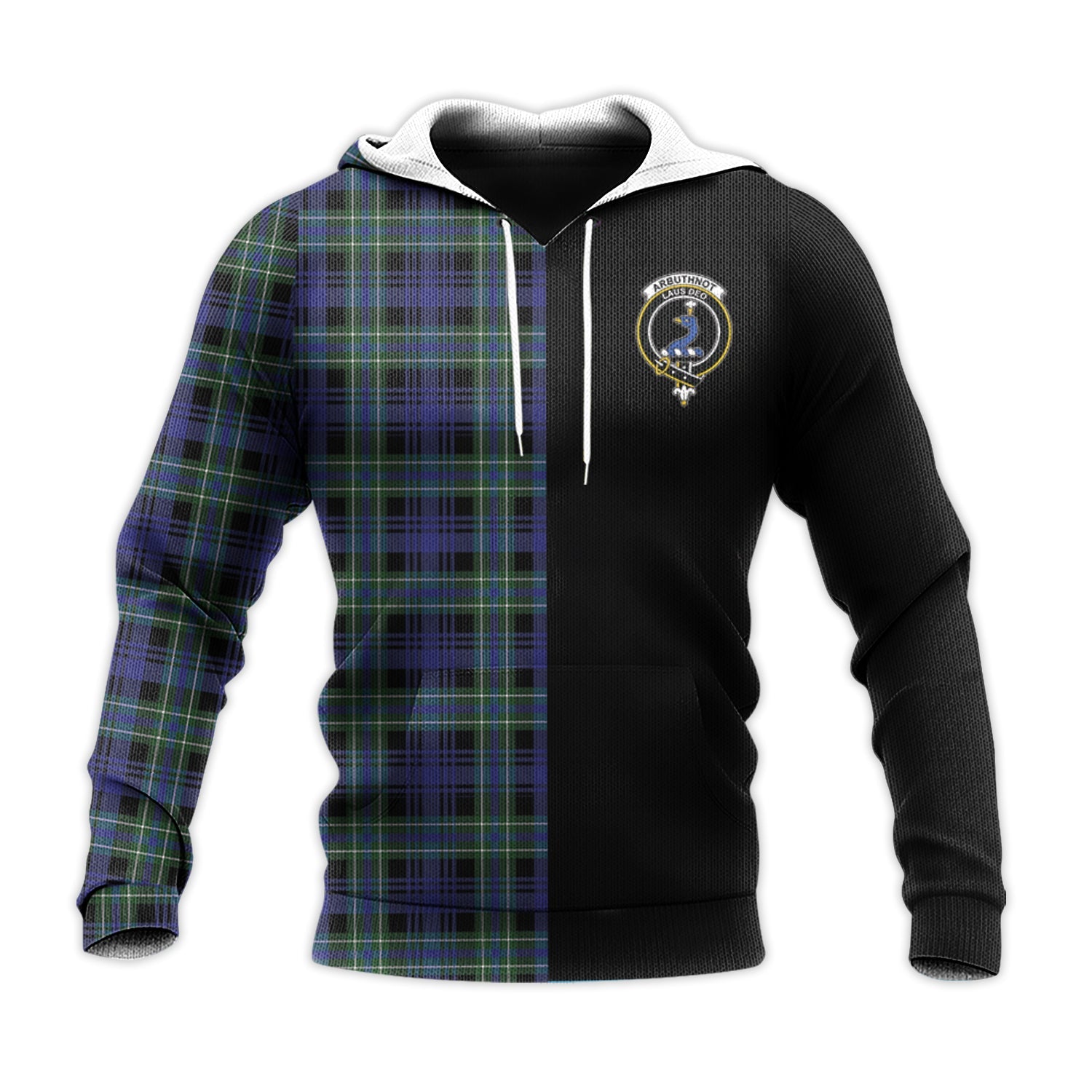 Printivon Arbuthnot Modern Tartan Personalize Half Hoodie