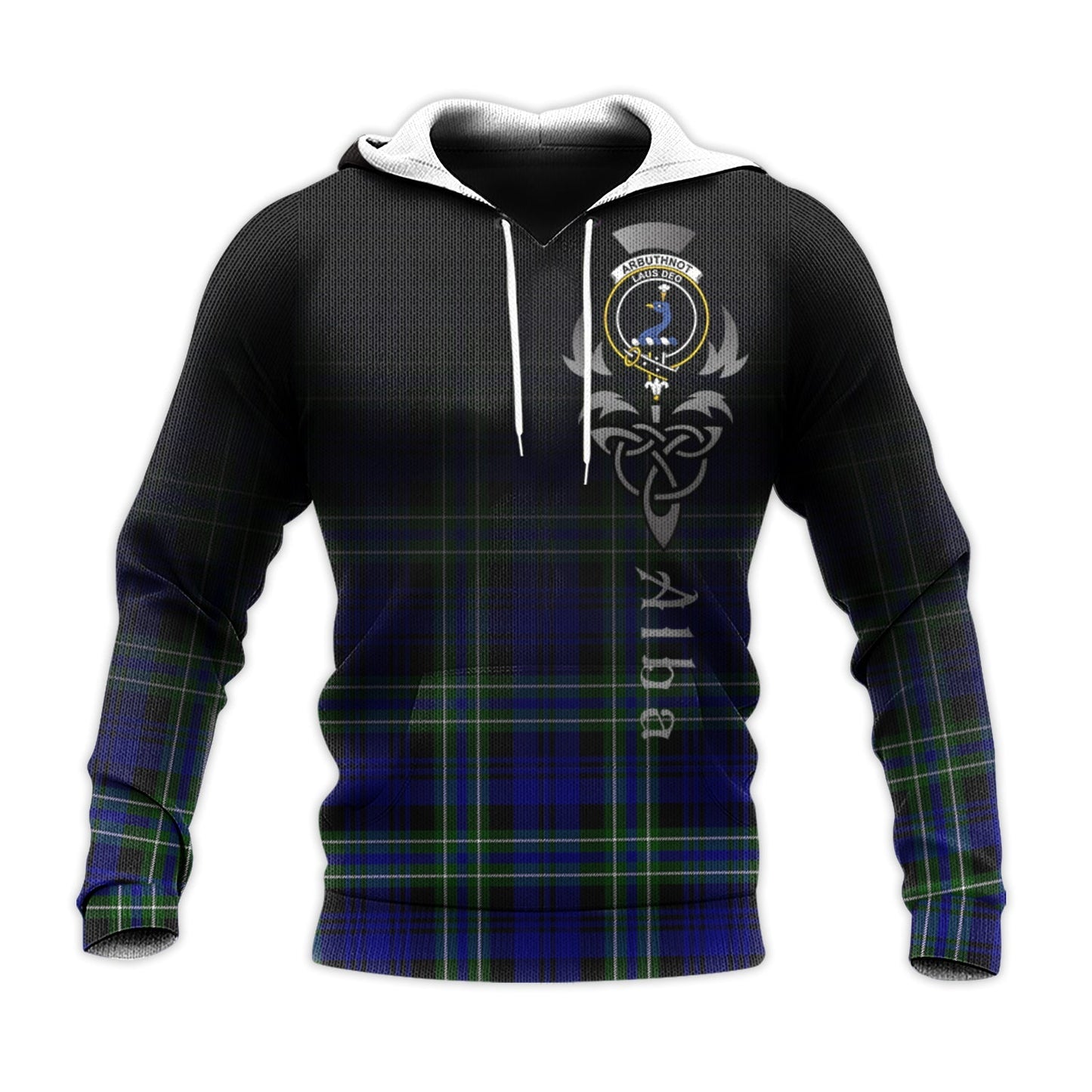 Printivon Arbuthnot Modern Tartan Crest Alba Celtic Hoodie