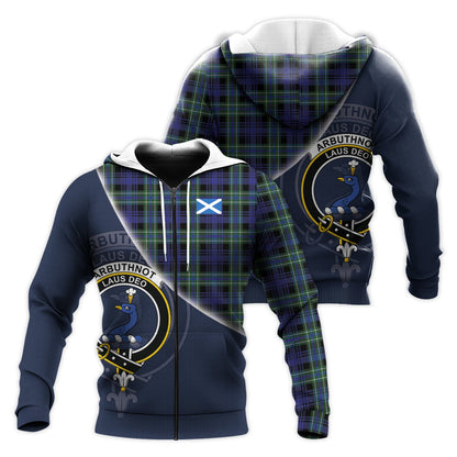 Printivon Arbuthnot Modern Tartan Scottish Crest Hoodie