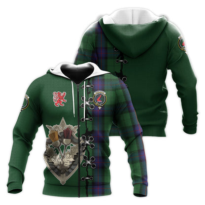Printivon Armstrong Tartan Hoodie Lion Rampant And Celtic Thistle Style