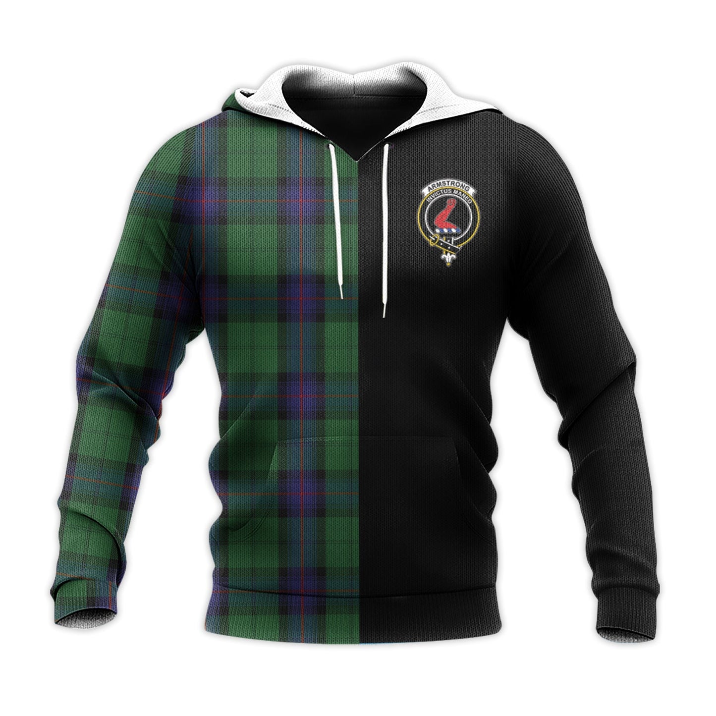 Printivon Armstrong Tartan Personalize Half Hoodie