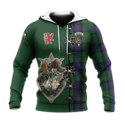 Printivon Armstrong Tartan Hoodie Lion Rampant And Celtic Thistle Style