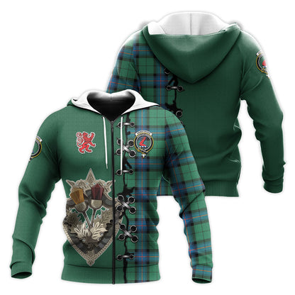 Printivon Armstrong Ancient Tartan Hoodie Lion Rampant And Celtic Thistle Style