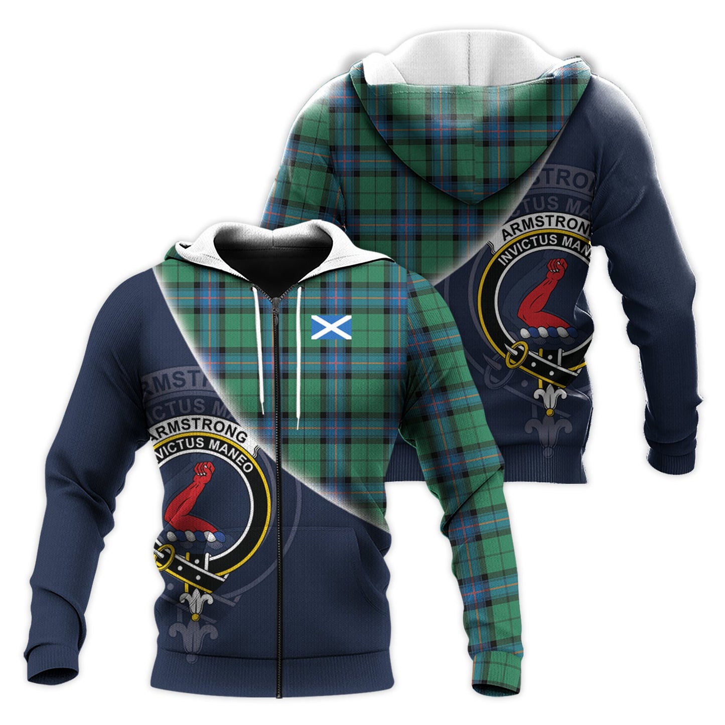 Printivon Armstrong Ancient Tartan Scottish Crest Hoodie