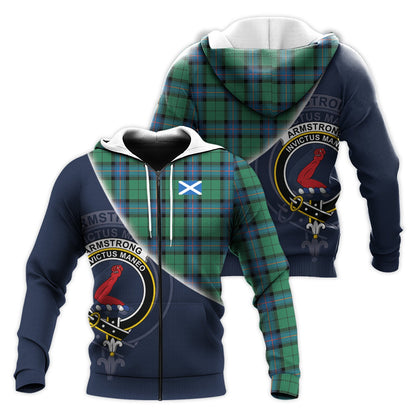 Printivon Armstrong Ancient Tartan Scottish Crest Hoodie
