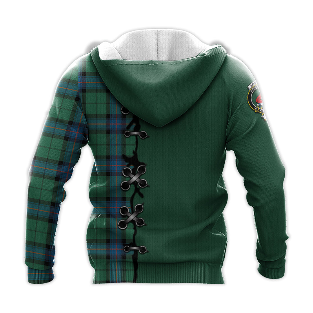 Printivon Armstrong Ancient Tartan Hoodie Lion Rampant And Celtic Thistle Style