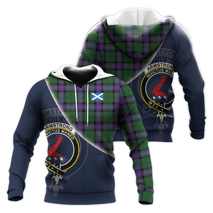 Printivon Armstrong Modern Tartan Scottish Crest Hoodie