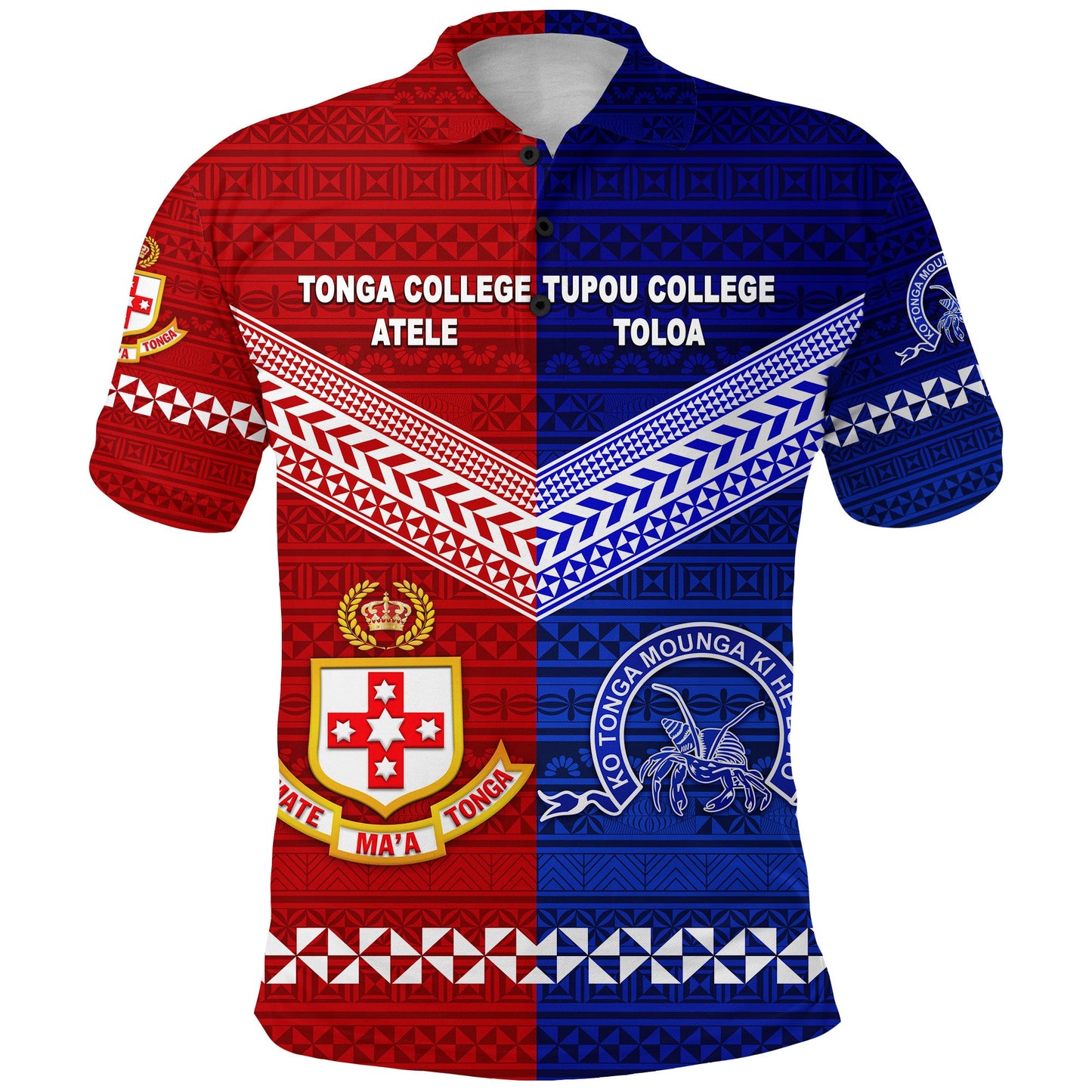 Kolisi Tonga College Atele And Tupou College Toloa Polo Shirt Together - Original
