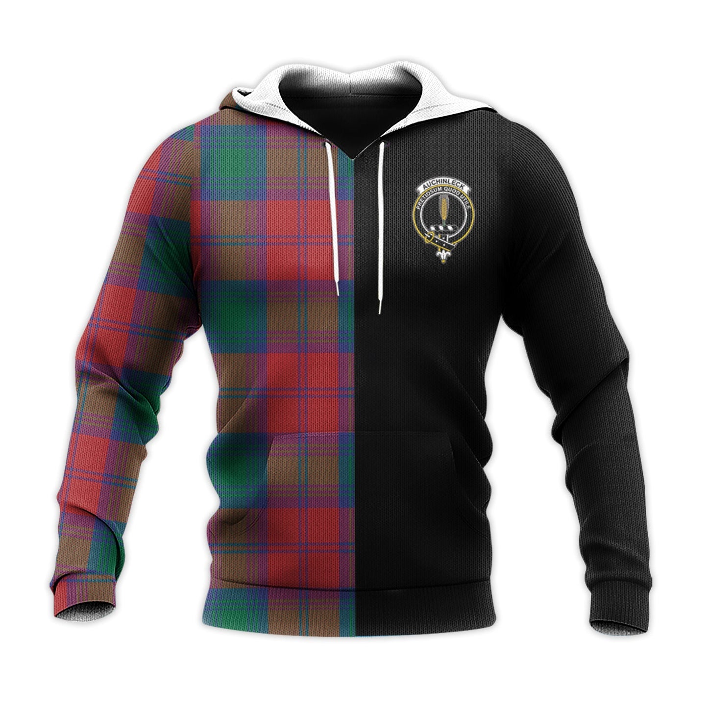 Printivon Auchinleck Tartan Personalize Half Hoodie