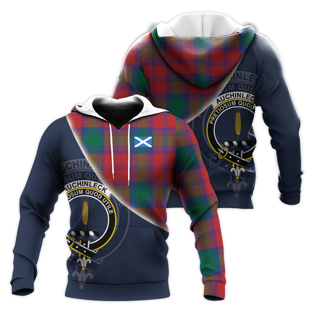 Printivon Auchinleck Tartan Scottish Crest Hoodie