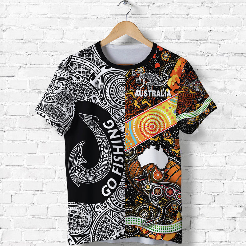 Australia Aboriginal And Fiji Go Fishing T Shirt Together