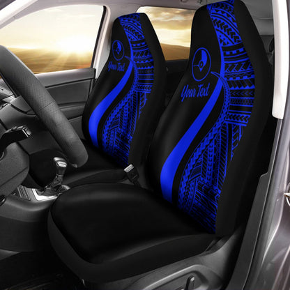 Yap Custom Personalised Car Seat Covers Blue Polynesian Tentacle Tribal Pattern