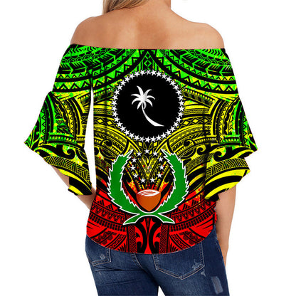 Micronesia Culture Day Off Shoulder Waist Wrap Top Chuuk And Pohnpei Reggae Style