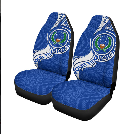 (Custom Personalised) Pohnpei Car Seat Covers Micronesia Pride Blue