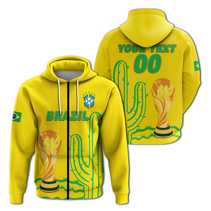 Custom Brazil Champion Football 2022 Hoodie LT12