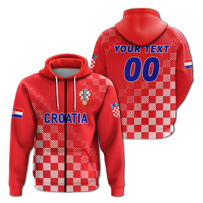 Custom Croatia Hoodie Football 2022 Champions Pride Red
