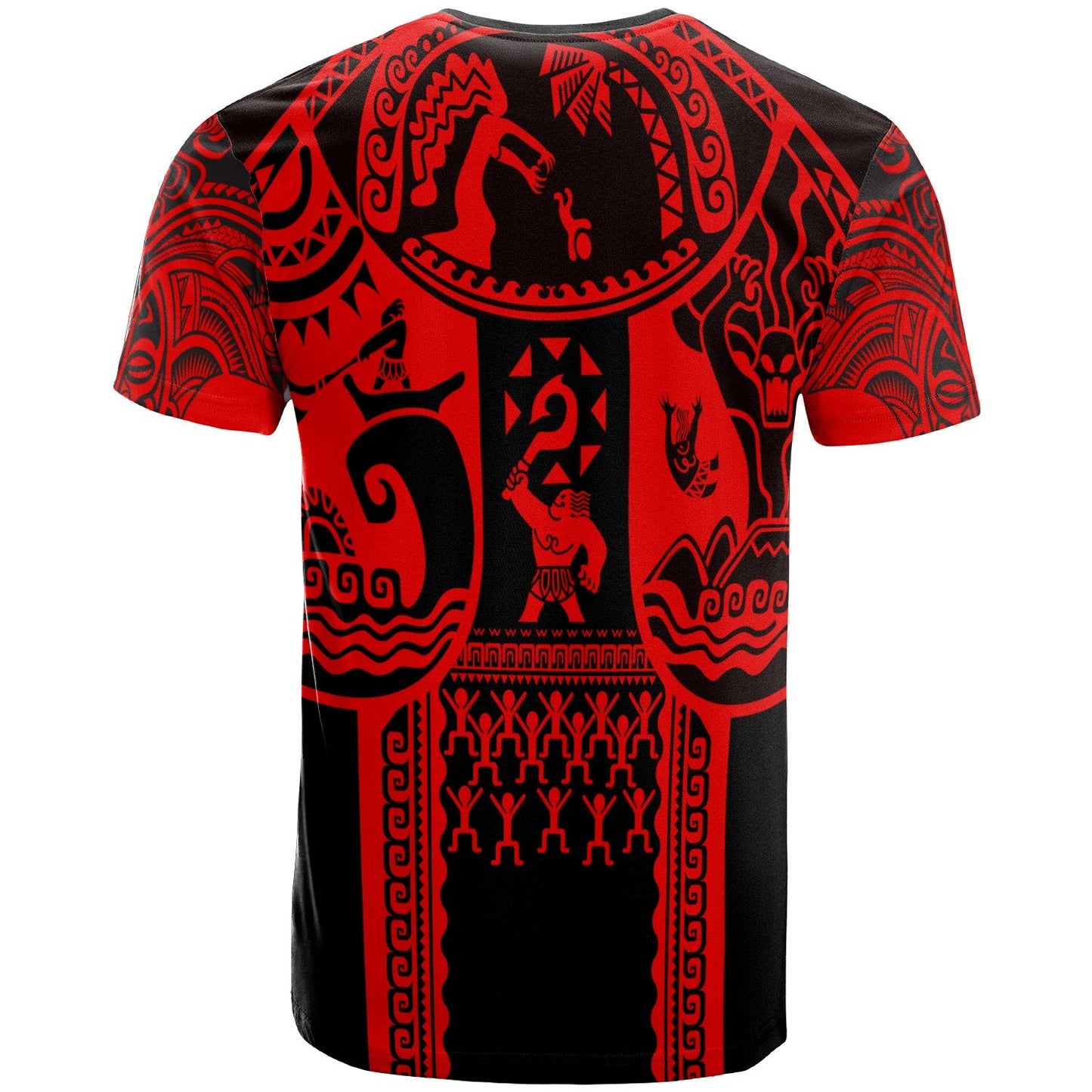 Polynesian T - Shirt - Polynesian Patterns Maui Tattoo Red