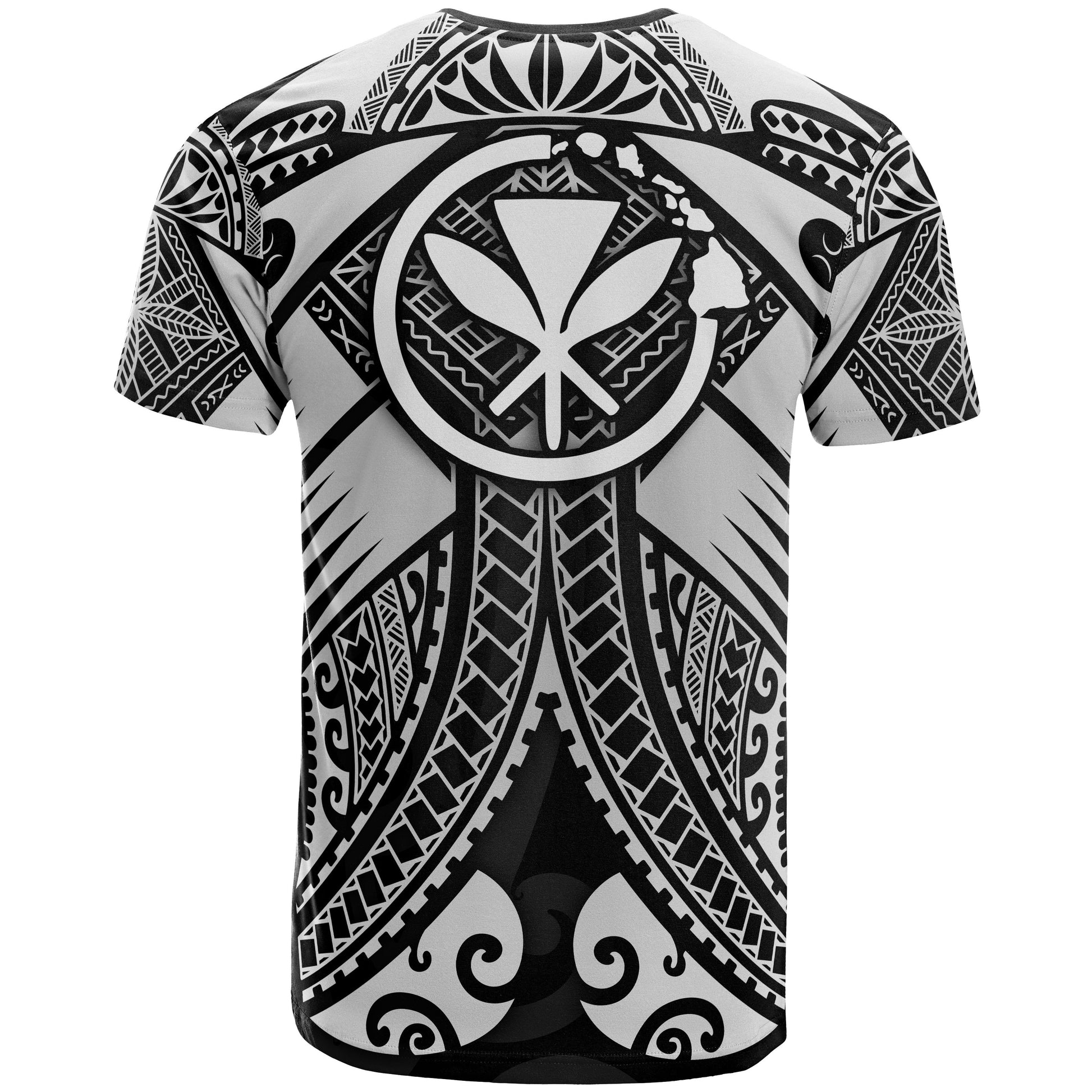 Hawaii Polynesian T-Shirt - White Kanaka Maoli Map