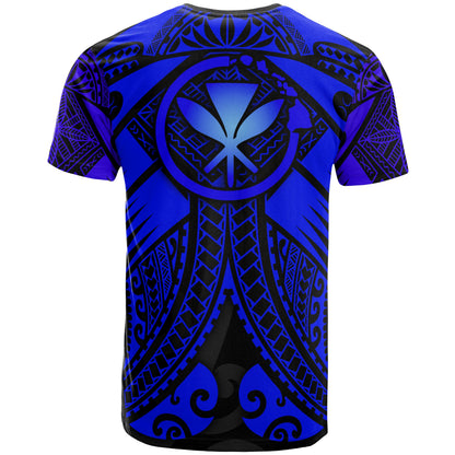 Hawaii Polynesian T-Shirt - Blue Kanaka Maoli Map