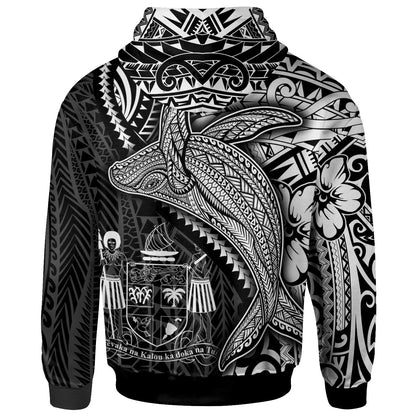 Fiji Hoodie Humpback Whale & Coat of Arms White