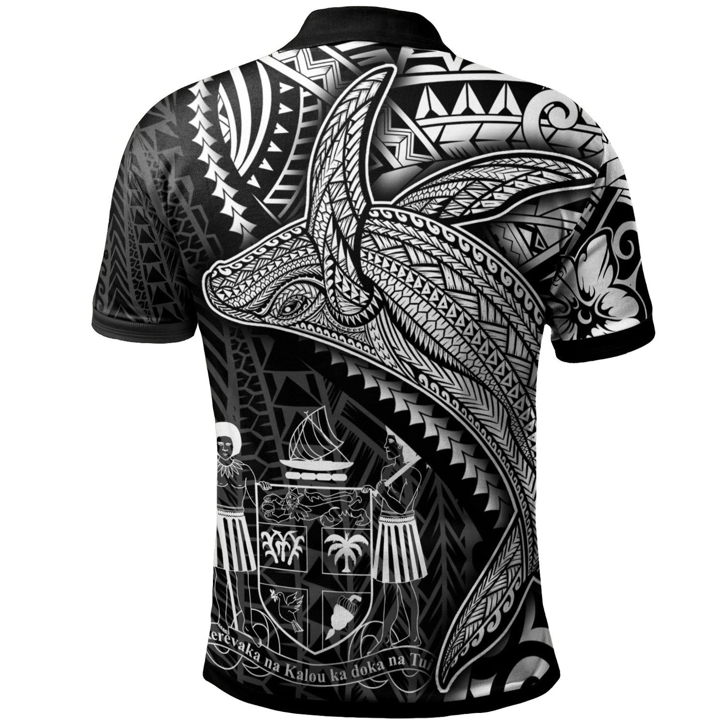 Fiji Polo Shirt - Humpback Whale & Coat of Arms White
