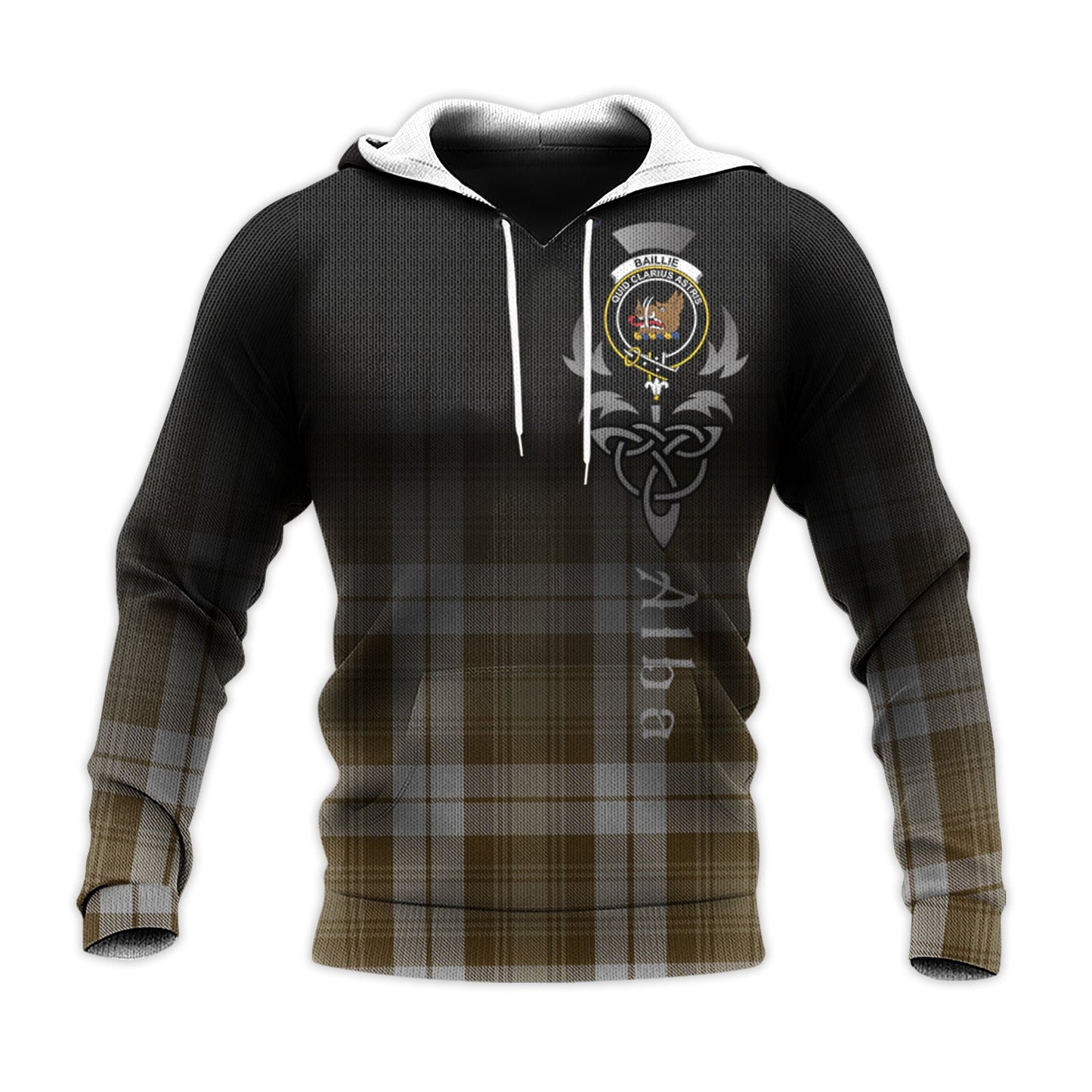 Printivon Baillie Dress Tartan Crest Alba Celtic Hoodie
