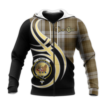 Printivon Baillie Dress Clan Believe In Me Crest Tartan Knitted Hoodie Custom Your Text