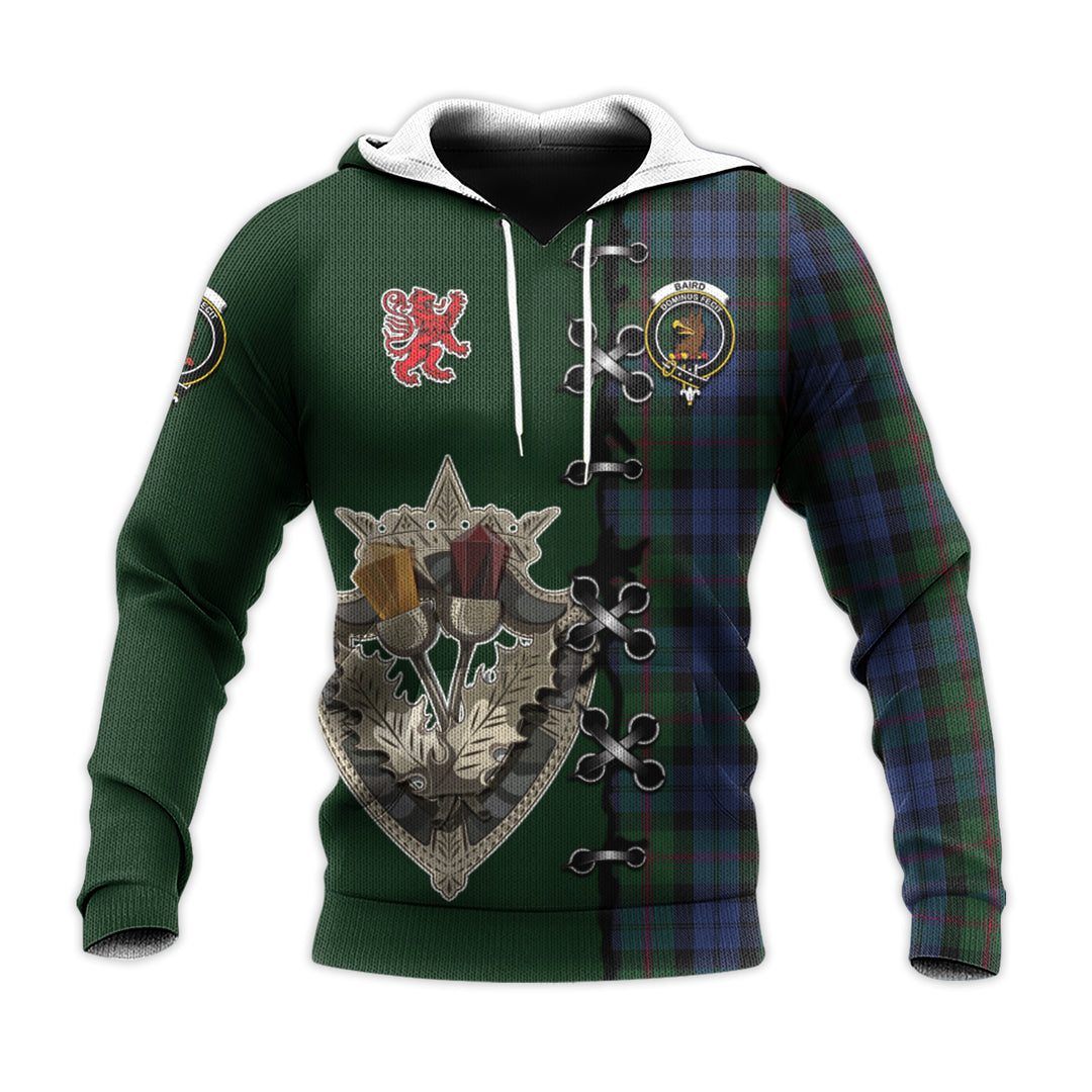 Printivon Baird Tartan Hoodie Lion Rampant And Celtic Thistle Style