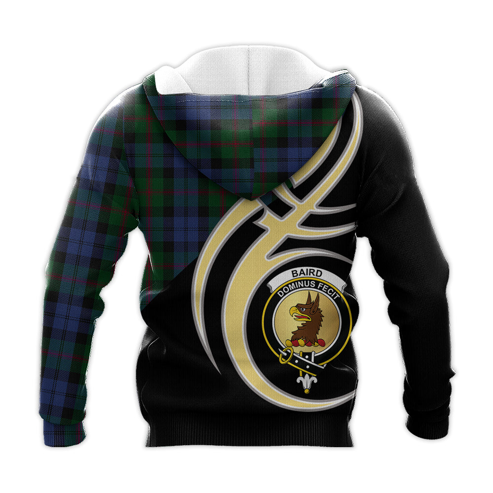 Printivon Baird Clan Believe In Me Crest Tartan Knitted Hoodie Custom Your Text