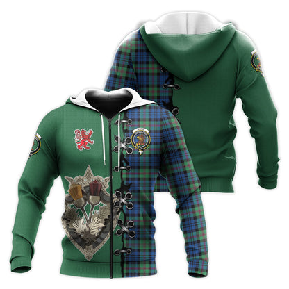 Printivon Baird Ancient Tartan Hoodie Lion Rampant And Celtic Thistle Style