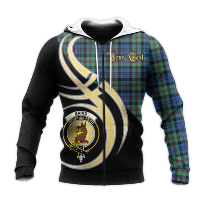 Printivon Baird Ancient Clan Believe In Me Crest Tartan Knitted Hoodie Custom Your Text