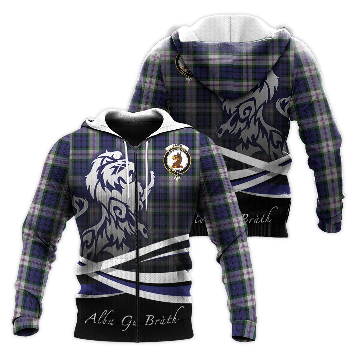 Printivon Baird Dress Tartan Scottish Lion Hoodie