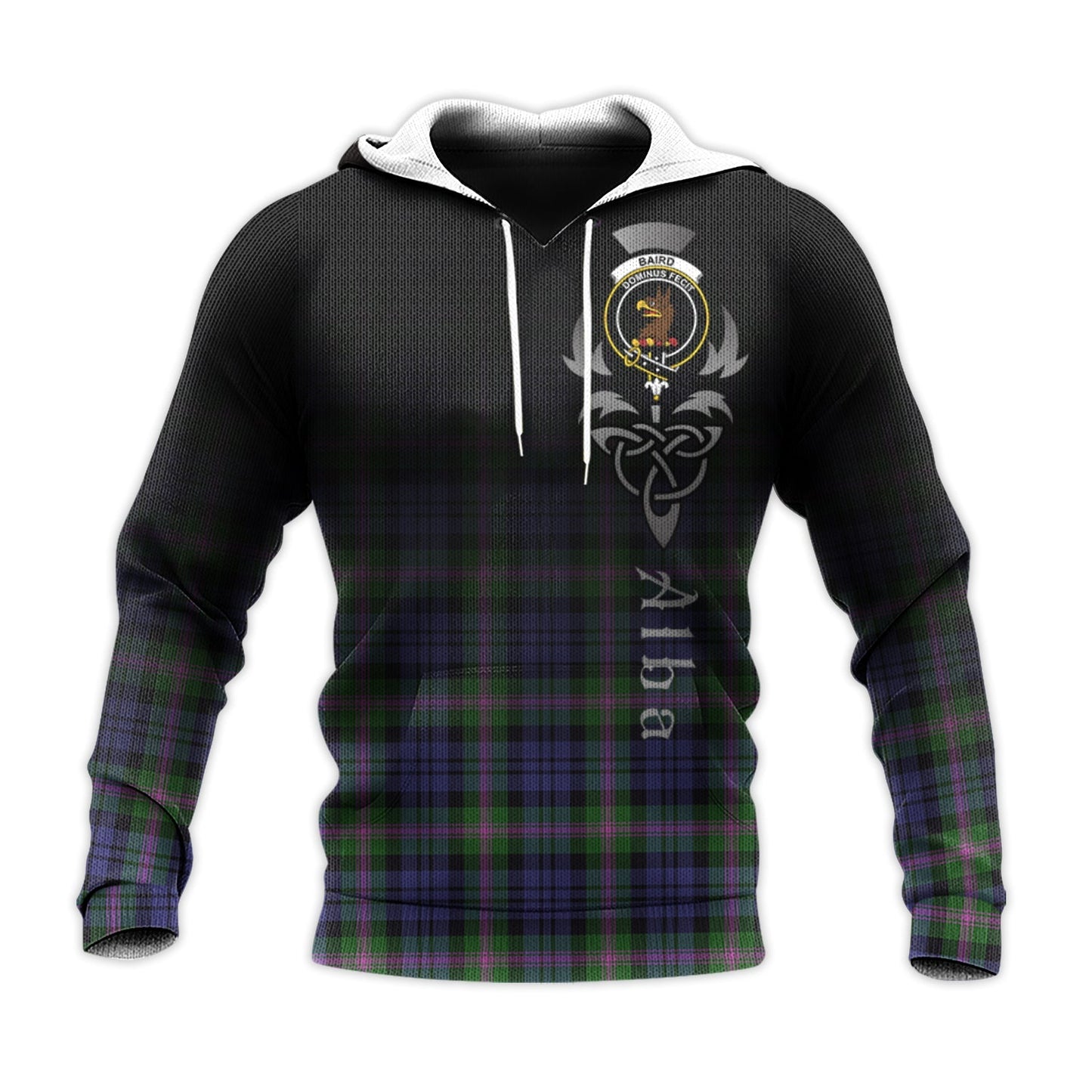 Printivon Baird Modern Tartan Crest Alba Celtic Hoodie