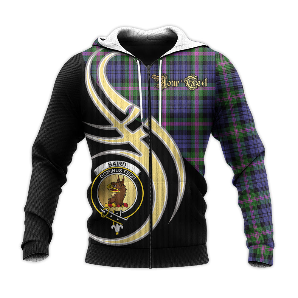 Printivon Baird Modern Clan Believe In Me Crest Tartan Knitted Hoodie Custom Your Text