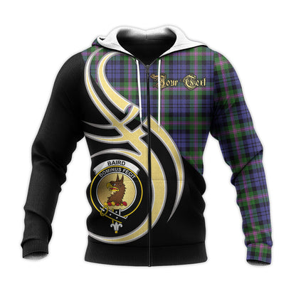 Printivon Baird Modern Clan Believe In Me Crest Tartan Knitted Hoodie Custom Your Text