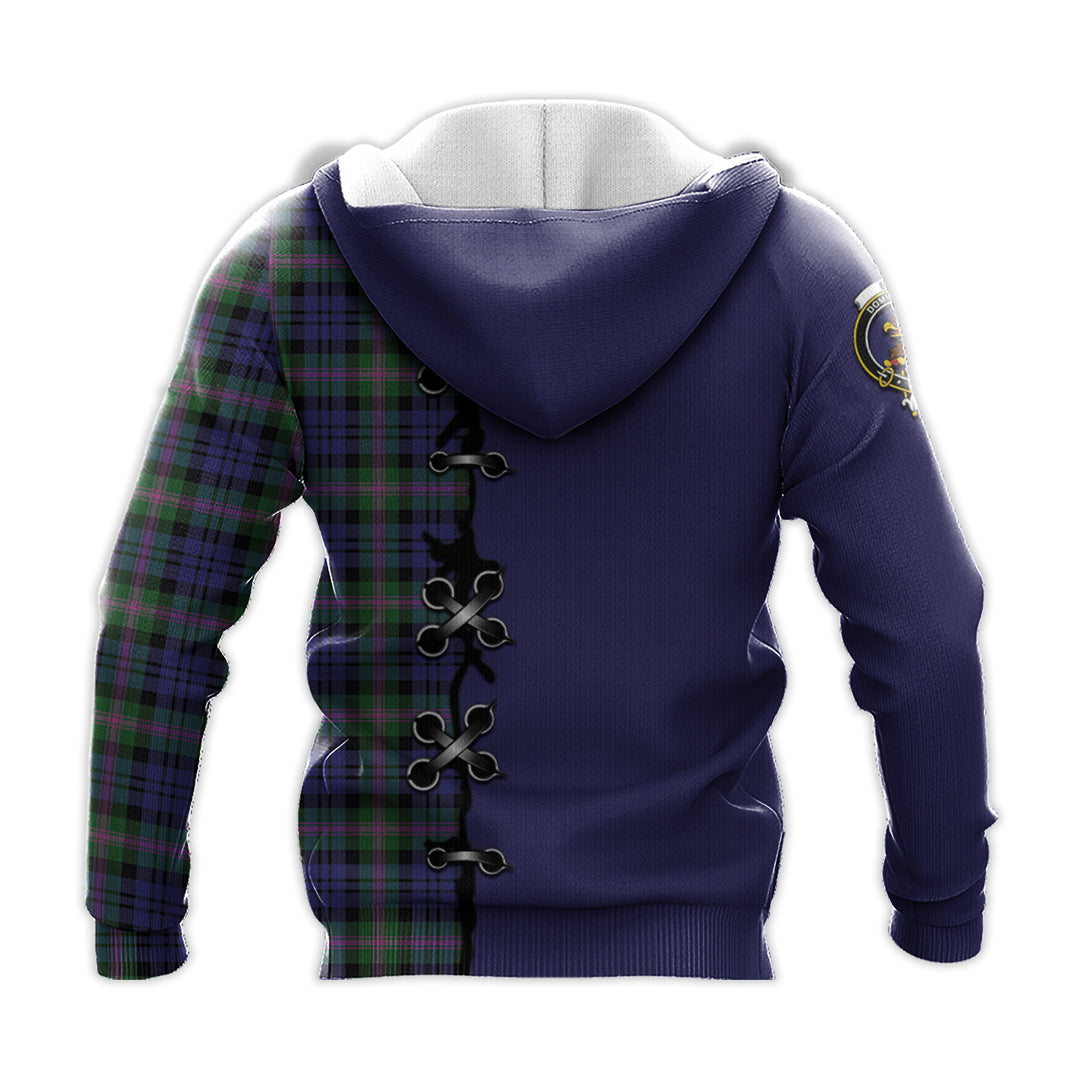 Printivon Baird Modern Tartan Hoodie Lion Rampant And Celtic Thistle Style