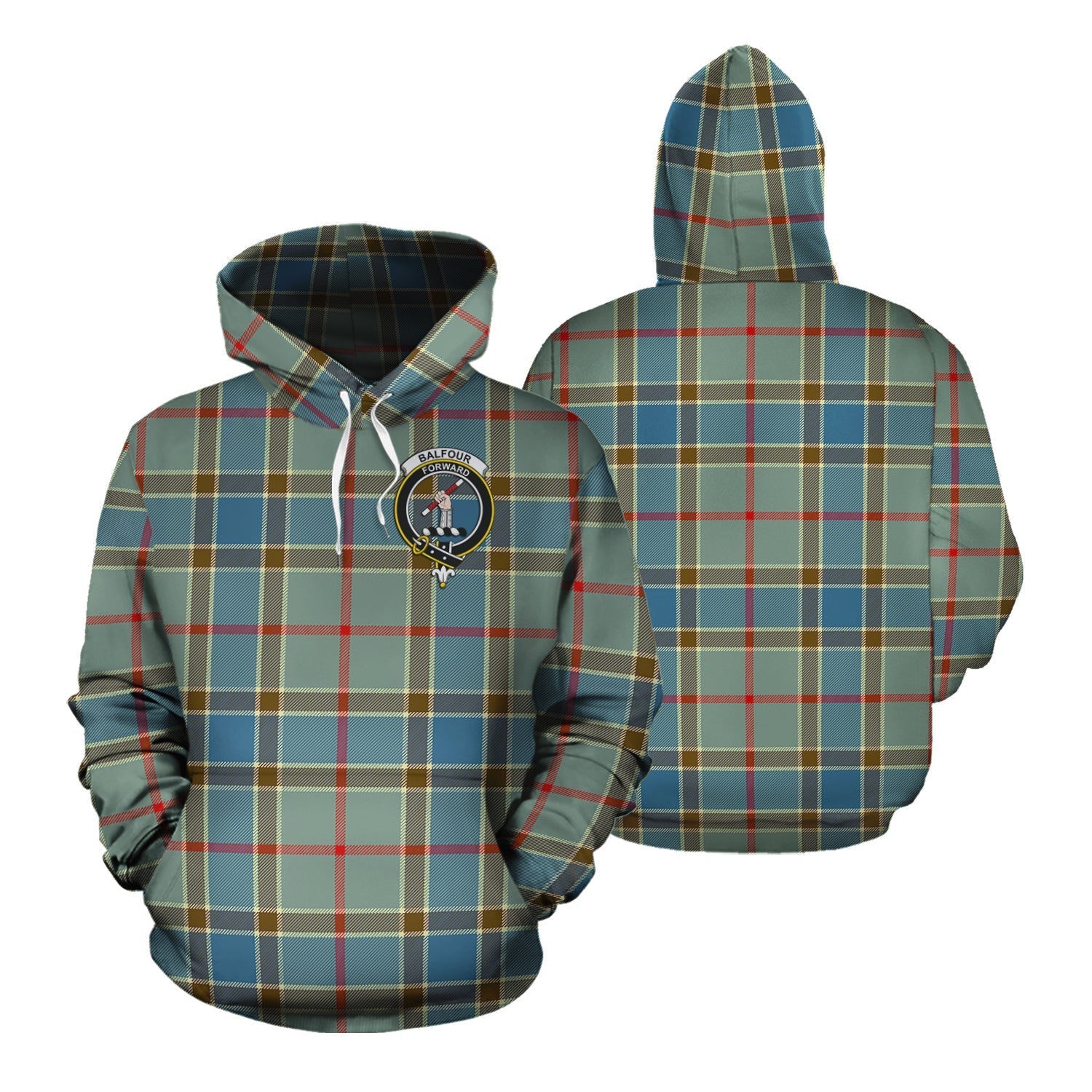 Printivon Balfour Blue Tartan Hoodie